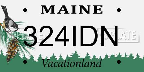 324IDN Maine License Plate