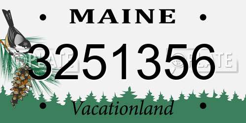 3251356 Maine License Plate