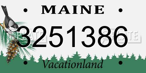 3251386 Maine License Plate