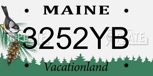 3252YB Maine License Plate