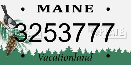 3253777 Maine License Plate