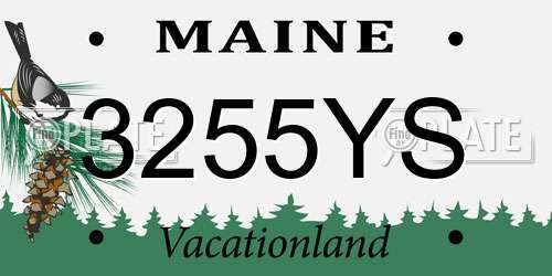 3255YS Maine License Plate