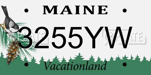 3255YW Maine License Plate
