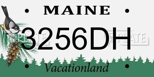 3256DH Maine License Plate