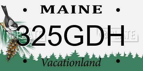 325GDH Maine License Plate