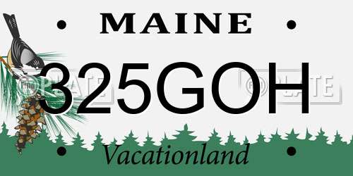 325GOH Maine License Plate
