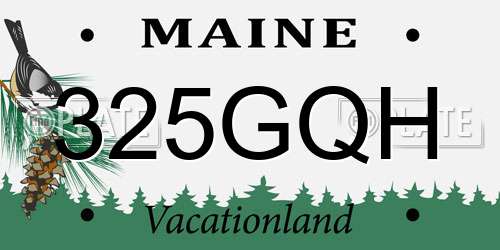 325GQH Maine License Plate