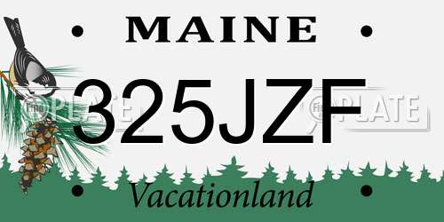 325JZF Maine License Plate