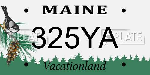 325YA Maine License Plate