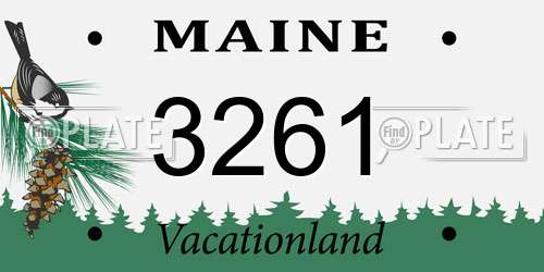 3261 Maine License Plate