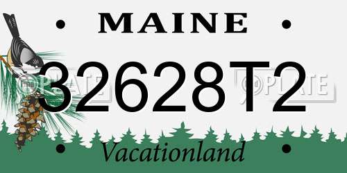 32628T2 Maine License Plate