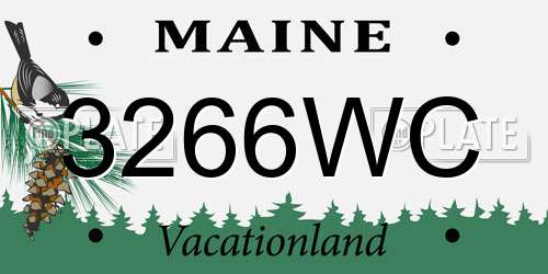 3266WC Maine License Plate