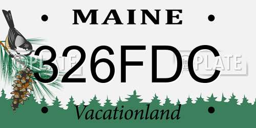 326FDC Maine License Plate