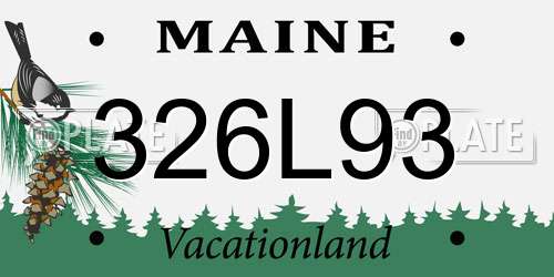 326L93 Maine License Plate
