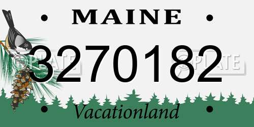 3270182 Maine License Plate