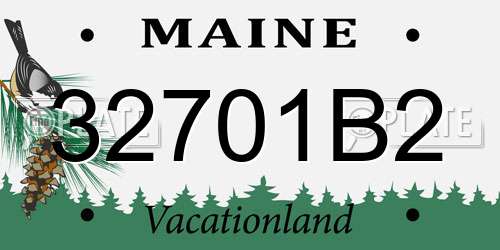 32701B2 Maine License Plate
