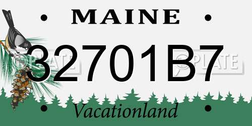 32701B7 Maine License Plate