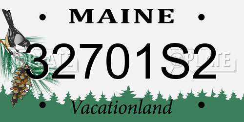 32701S2 Maine License Plate