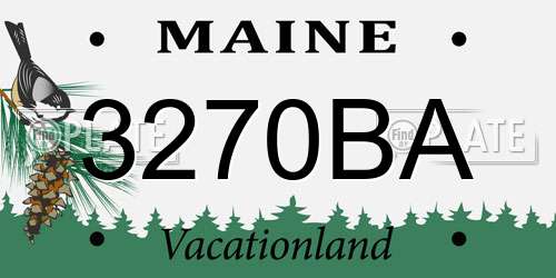 3270BA Maine License Plate