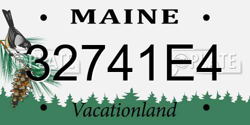 32741E4 Maine License Plate