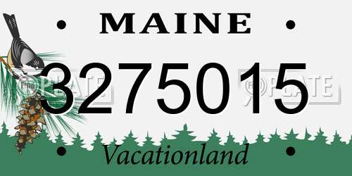 3275015 Maine License Plate