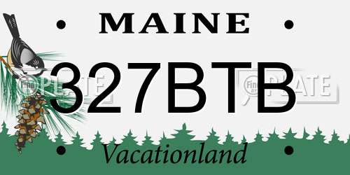327BTB Maine License Plate