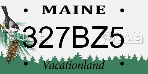 327BZ5 Maine License Plate