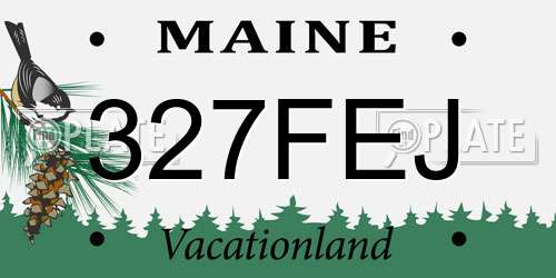 327FEJ Maine License Plate