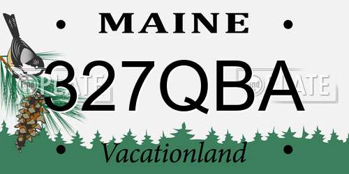 327QBA Maine License Plate