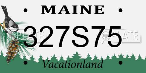 327S75 Maine License Plate