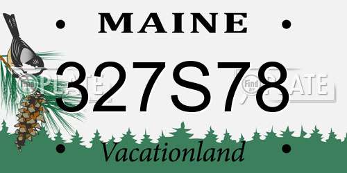 327S78 Maine License Plate
