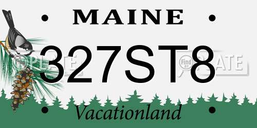 327ST8 Maine License Plate