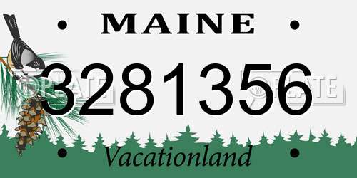 3281356 Maine License Plate
