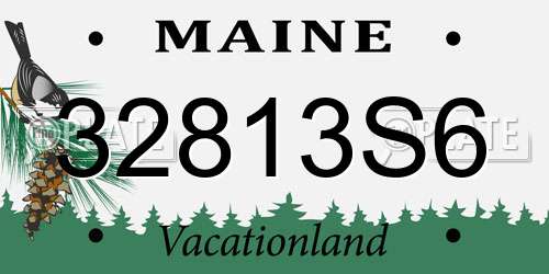 32813S6 Maine License Plate