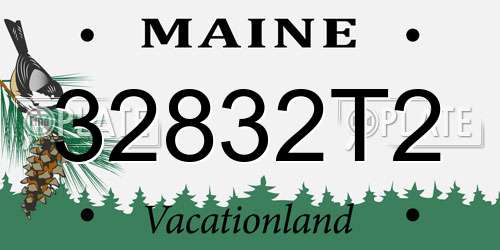 32832T2 Maine License Plate