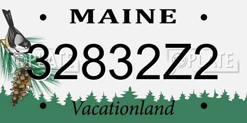 32832Z2 Maine License Plate