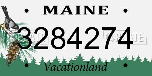 3284274 Maine License Plate