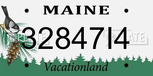 32847I4 Maine License Plate