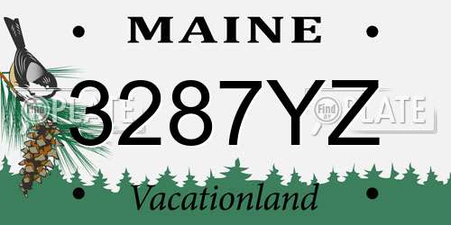 3287YZ Maine License Plate