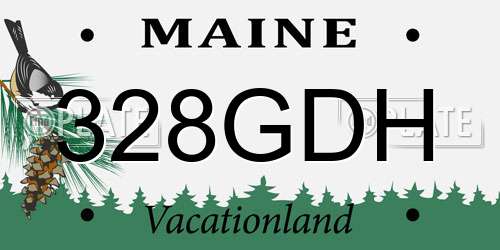 328GDH Maine License Plate