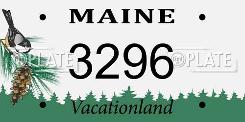 3296 Maine License Plate