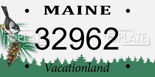32962 Maine License Plate