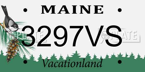 3297VS Maine License Plate