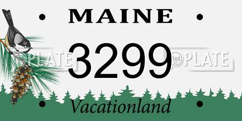 3299 Maine License Plate