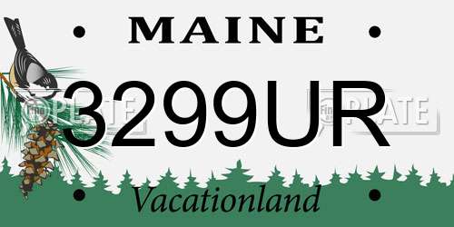 3299UR Maine License Plate