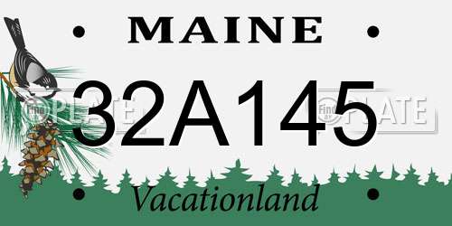 32A145 Maine License Plate