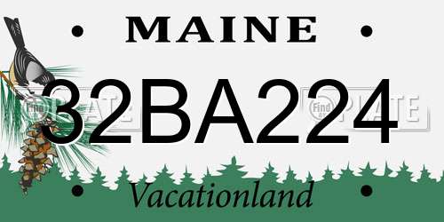 32BA224 Maine License Plate