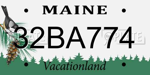 32BA774 Maine License Plate