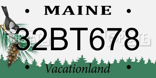 32BT678 Maine License Plate