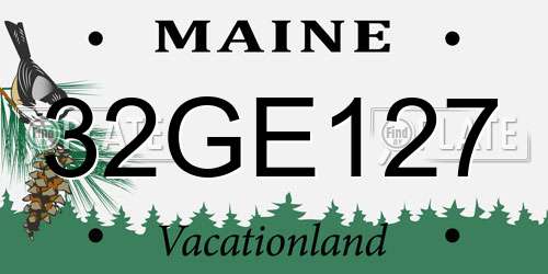 32GE127 Maine License Plate